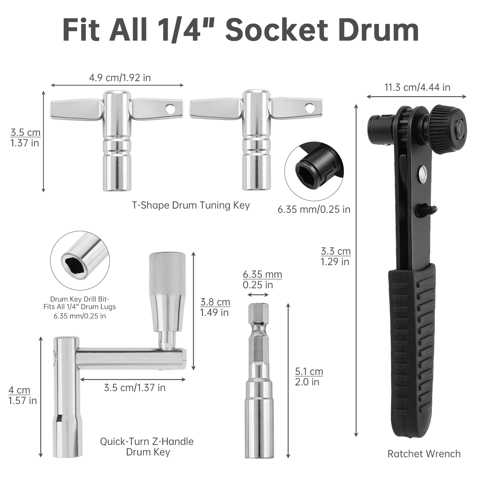 5 Buah Kit Kunci Penyetel Drum - Learn Diy Electronics ulasan dan harga