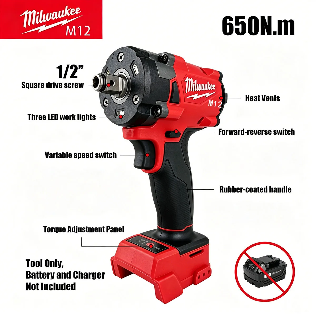 Milwaukee M12 1/2' M18 FUEL Br - Milwaukee Drill M12 Fuel ulasan dan harga