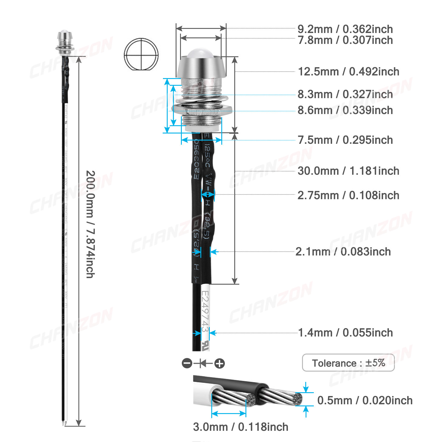 Kit lampu LED berkabel 5mm 12V - Diy Electronics Holder ulasan dan harga