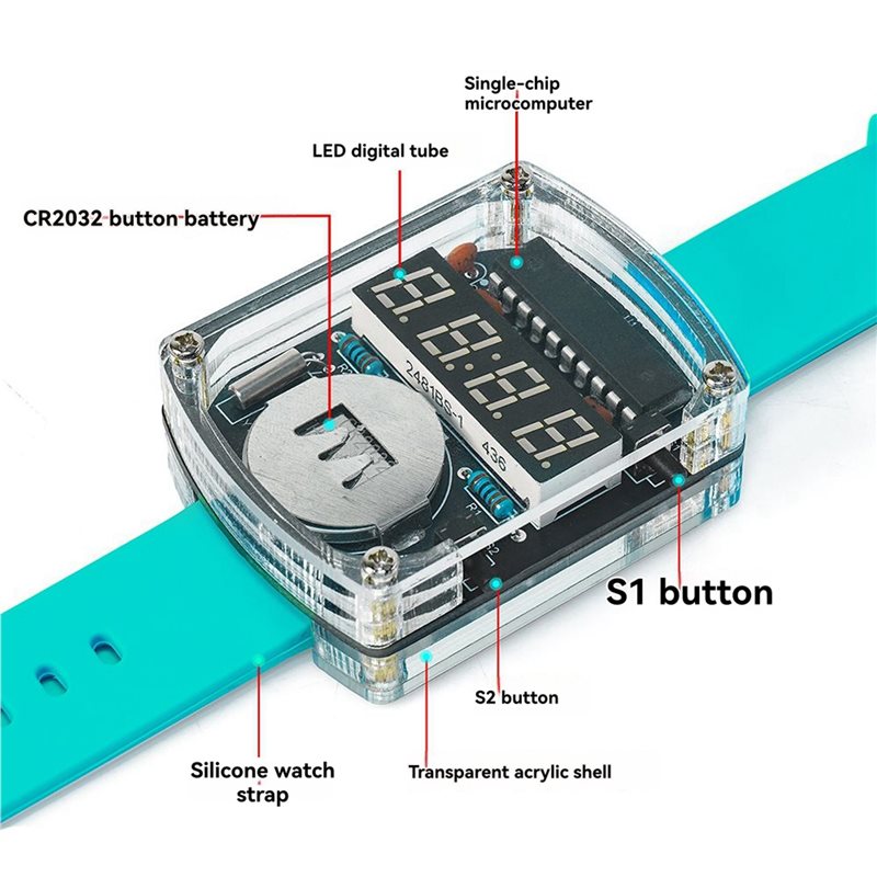 2X Kit Jam Tangan LED DIY Elek - Diy Electronics Learning Kit ulasan dan harga